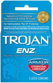 Trojan Enz Armor Spermicidal Lubricated  Condoms - 3 Pack