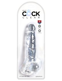 King Cock Clear 8 Inch Cock With Balls