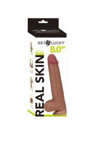 Get Lucky 8 Inch Real Skin Dildo - Light Brown