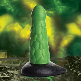 Radioactive Reptile Thick Scaly Silicone Dildo -  Green