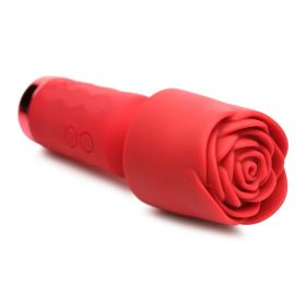 Pleasure Rose-Petite Mini Silicone Rose Wand - Red