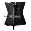 Womens Sexy Lace Corset Bustier Body Sculpting Wear Lace-up Overbust Corset Top, Black