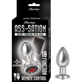 Ass-Sation Remote Vibrating Metal Plug - Silver