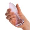 5 Inch Rosebud Glass Butt Plug - Pink