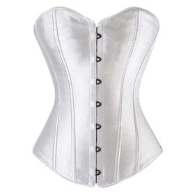 Women's Bustier Corset Top Sexy White Satin Waist Corset