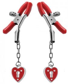 Charmed Heart Padlock Nipple Clamps