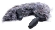 Grey Fox Tail Vibrating Anal Plug