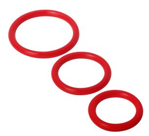 Trinity Silicone Cock Rings (Option: Red)