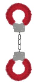 Pleasure Handcuffs Furry (Option: Red)