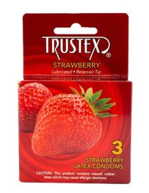 Trustex Flavored Lubricated Condoms (Option: Red)