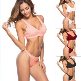 Summer New European and American Sexy Two-piece Bikini Women (Color: Pink)