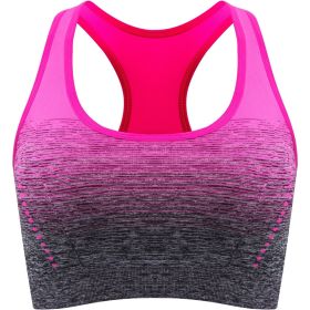 1pc/2pcs/3pcsMedium Support Two Tone Racer Back Sports Bra, Fitness Workout Running Yoga Bra (Color: Rose red, size: M(6))