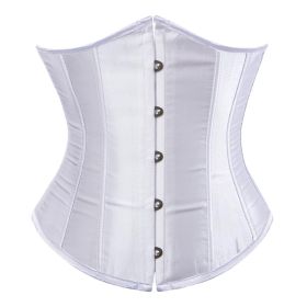 SEXY Gothic Underbust Corset and Waist cincher Bustiers Top Workout Shape Body Belt Plus size Lingerie S-6XL (Color: White, size: M)