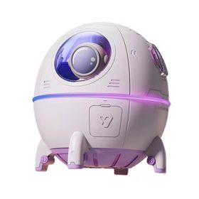 New 220ml Astronaut Air Humidifier USB Rechargeable Ultrasonic Aroma Diffuser Colorful LED Light Cool Mist Maker Sprayer (Color: Purple)