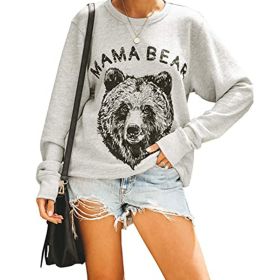 Autumn and winter women's new sweatshirt lazy print loose hoodie sweatshirt (Color: grey, size: M)