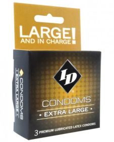 ID Extra Large Condom 3 Pack Latex Condoms (SKU: TCN-IDWXL-03)