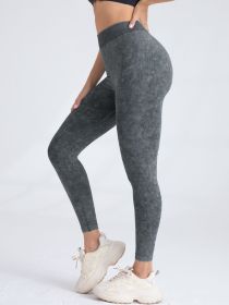 V-Back Scrunch Butt Workout Leggings, Women Seamless Gym Yoga Leggings High Waist Active Yoga Pants, Yoga Leggings High Waist Active Yoga Pants (Color: grey, size: S)