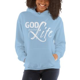 God Inspired Life Womens Hoodie (Color: light blue, size: M)