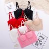 New Bodice Summer Top Sleeveless Short Sexy Female Push Up Crop Top Women Harajuku Off Shoulder Solid Camis With Built In Bra