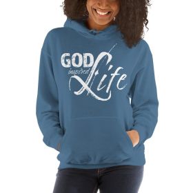 God Inspired Life Womens Hoodie (Color: Indigo Blue, size: M)