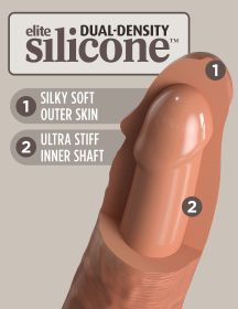 King Cock Elite 6 Inch Silicone Dual Density Cock (Option: Tan)