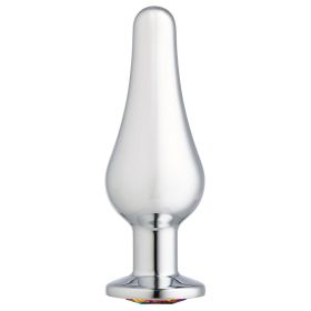 Cloud 9 Novelties Gems Silver Chrome Tall Plug (Color: Silver)