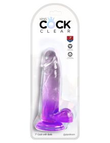 King Cock Clear 7 Inch With Balls (Option: Purple)