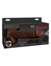 Fetish Fantasy Series 9 Inch Hollow Squirting Strap (Option: Brown)