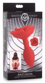 Booty Bloom Silicone Rose Anal Plug (Color: Red)