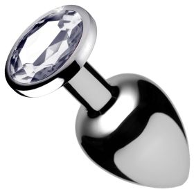 Clear Gem Anal Plug (Color: Silver)